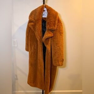 Lovers + Friends Cozy Faux Fur Coat in Rich Brown NWOT